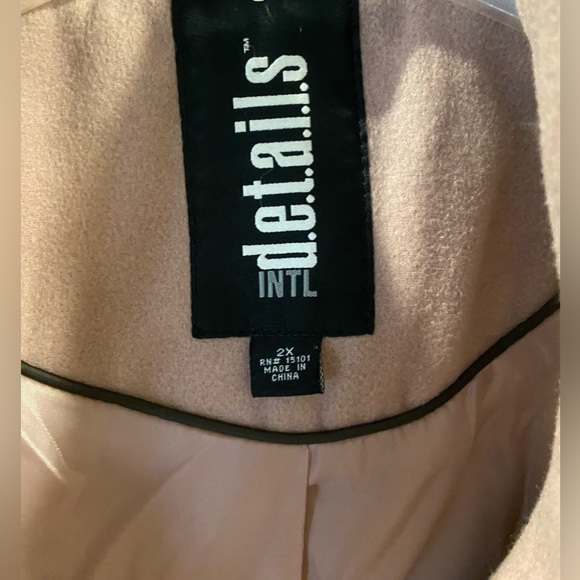 Details international pink size 1X women’s wool coat. - Picture 3 of 5